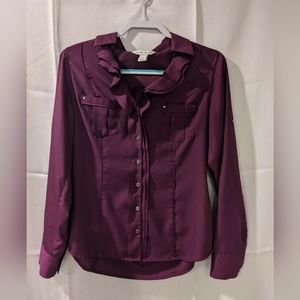 White House Black Market Women's Long sleeve top - Purple - Size 8